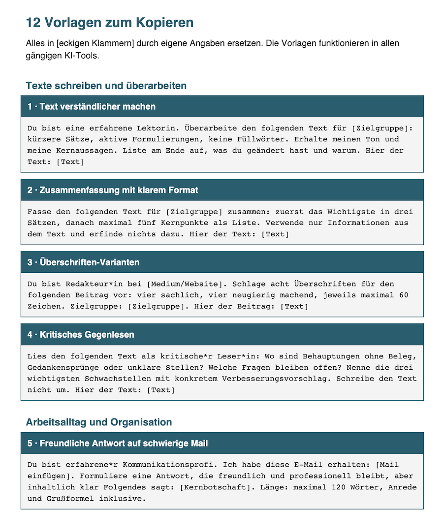 Auszug: Besser prompten