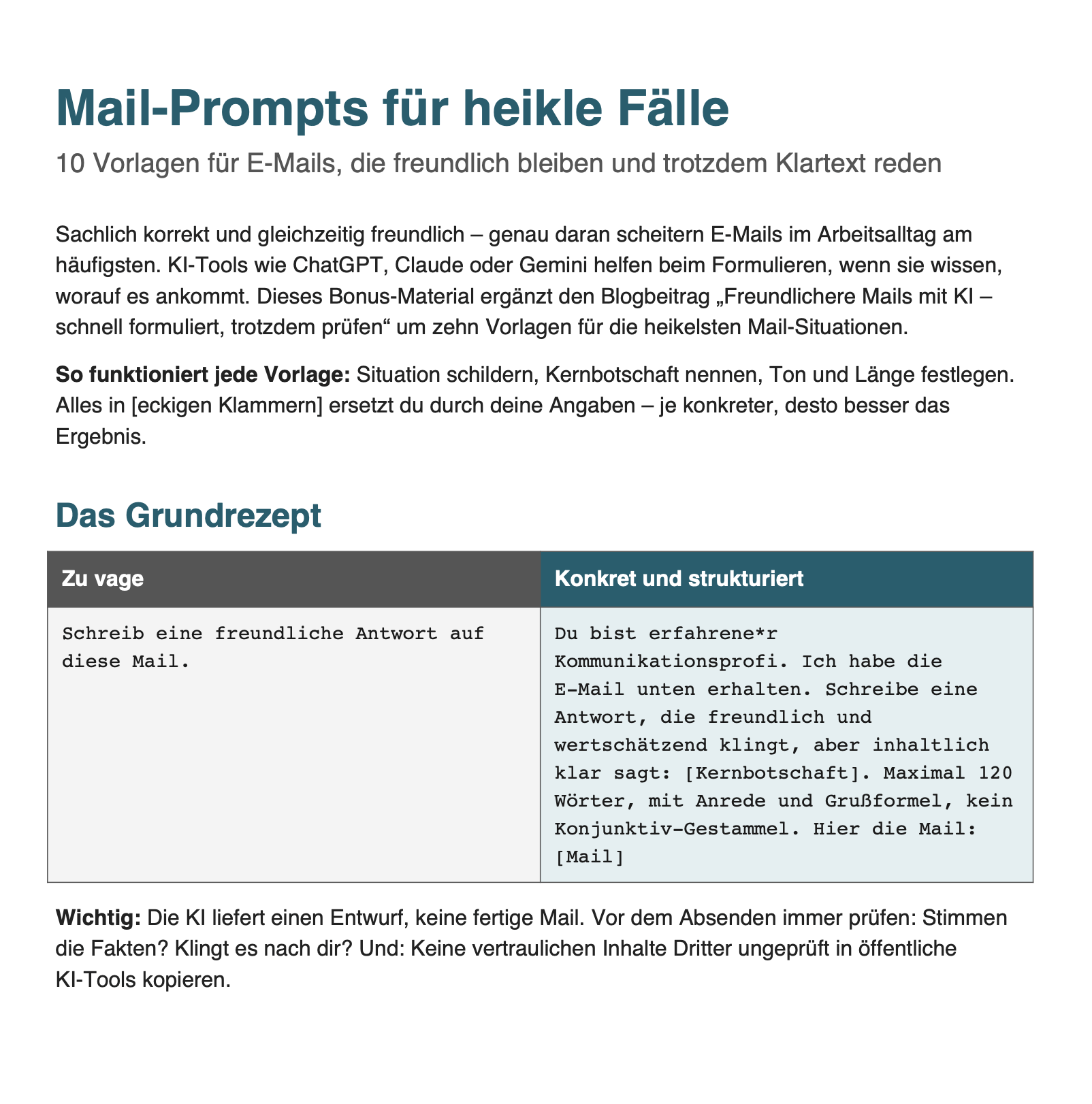 Freundlichere E-Mails mit KI